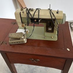 Antique Sears, Kenmore, Sewing Machine With Cabinet