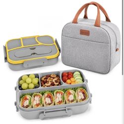 Lunch Box Set Bento Box, 4-Compartment Lunch Containers,