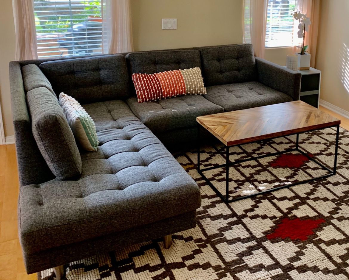 Mid Century style sectional grey