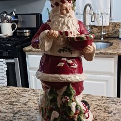 Spode Cookie Jar 18" Peppermint Chef Santa