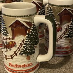 Budweiser Beer Steins, Set Of 6