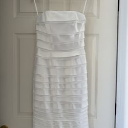 BRAND NEW WITH TAG White House Black Market Strapless Satin Ruffled Dress Size 0