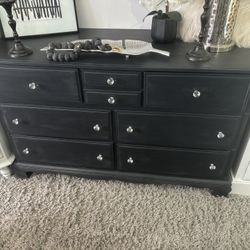 Black Dresser W/ Crystal Knobs