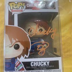 Chucky Signed Funko Pop #56 Bam Box Horror Exclusive COA Ed Gale Childs Play 2