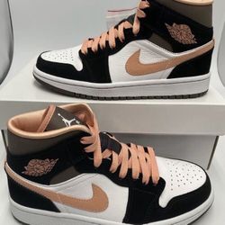 Air Jordan 1 Mid Peach Mocha SE Size 6W / 8.5W