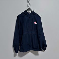 Navy Champion windbreaker jacket
