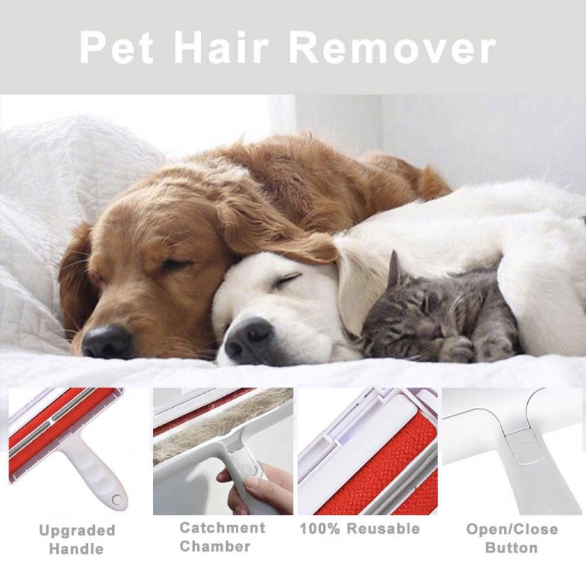 Reusable Hair Remover Roller for Cats & Dogs (RED)