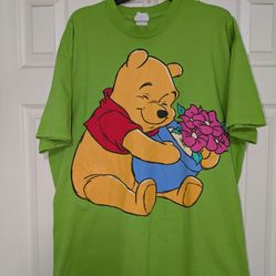 VINTAGE DISNEY WINNIE THE POOH FLOWER RINGER TEE SHIRT 1990S