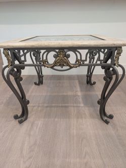 Marble glass table ( damaged corner )