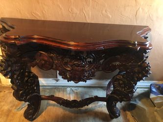 Antique hand carved table