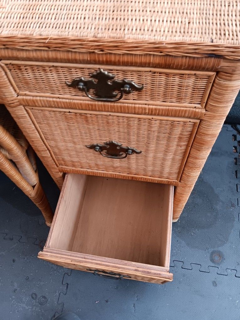 Palm Beach Regency Coastal Rattan Wrapped Desk / Chair 125 OBO for