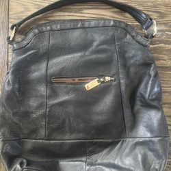 SB Mardonyx Black Leather Shoulder Bag – Great Condition