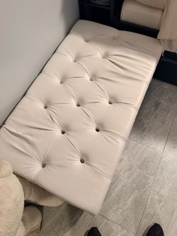 White Leather ottoman