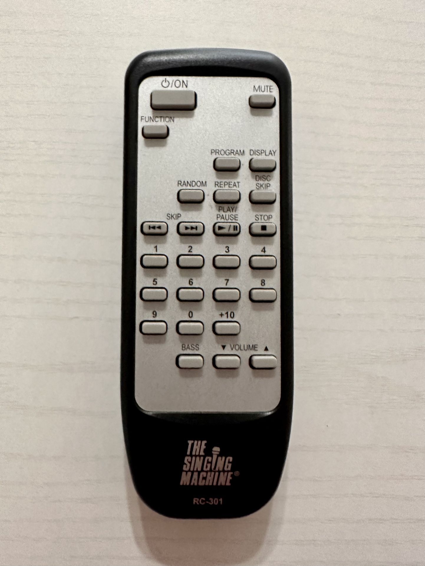 The Singing Machine Remote Control RC-301 Karaoke Remote Black Battery Operated