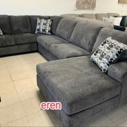💃Brand New 👌Ballinasloe Smoke/Platinum RAF/LAF Sectional🦋Ottoman/Recliner Available🦋
