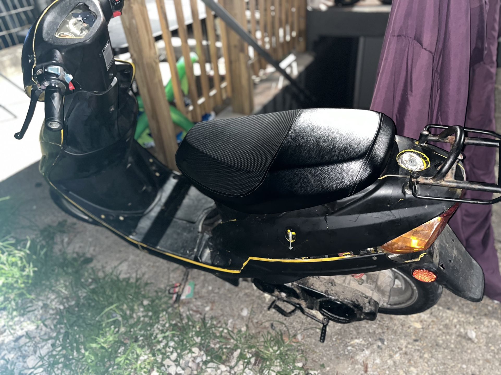 Moped Starts And Rides Can Ride Home