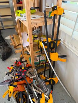 Various Clamps and Plywood Panels