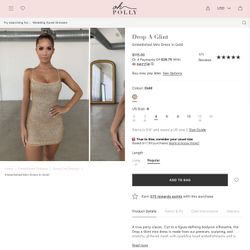 Oh Polly Gold Dress - Size 4