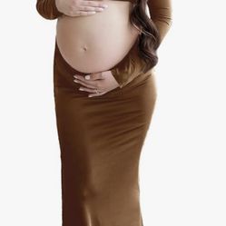 Large Maternity Dress Brown