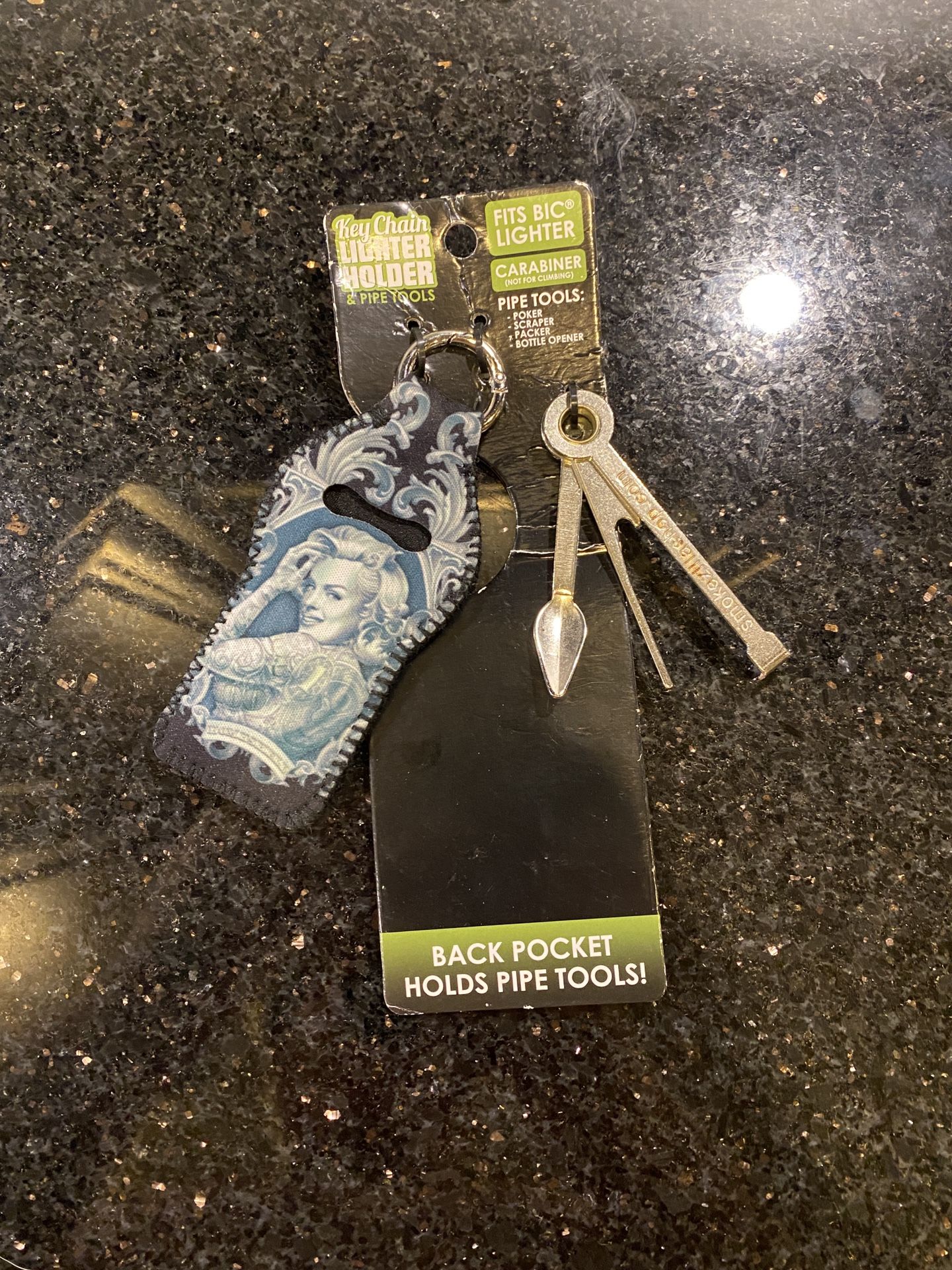 Keychain Lighter Holder & Pipe Tools Poker, Scraper, Packer & Bottle Opener