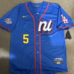 Men's National League #5 Freddie Freeman Blue 2025 All-Star Jersey Stitched XL 