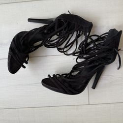 Women’s Strappy Black Heels Size 8