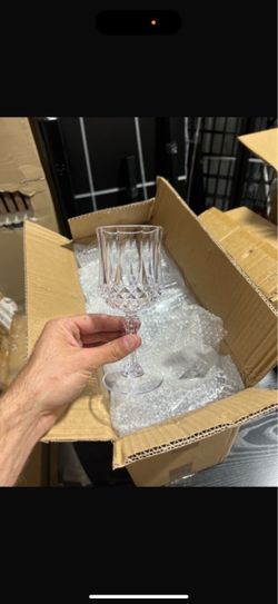 Brand new in box Crystal Cut Plastic Wine Glasses - 48 pcs