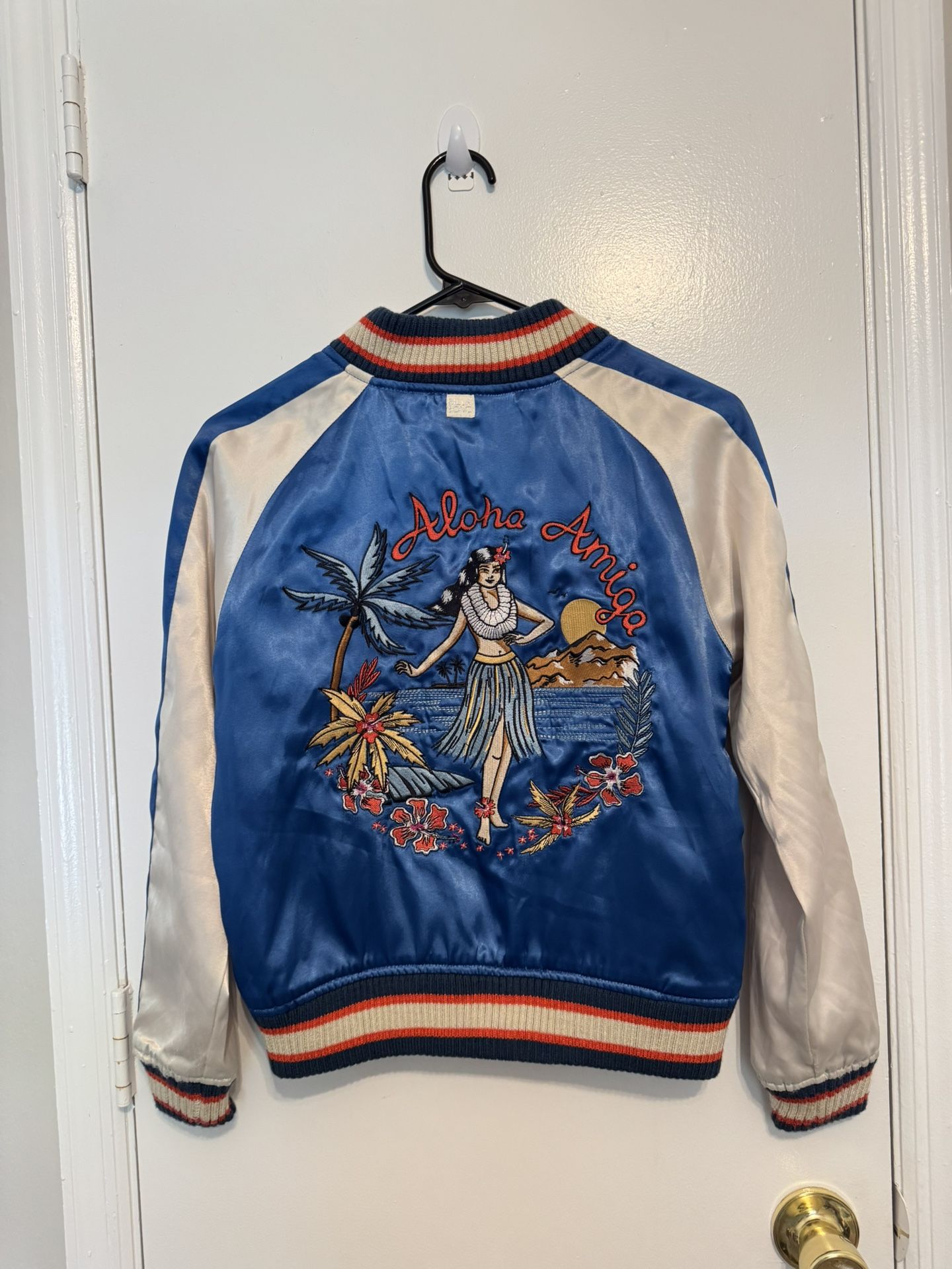 Vintage Billabong Bomber Style Embroidered Aloha Amiga Size Small