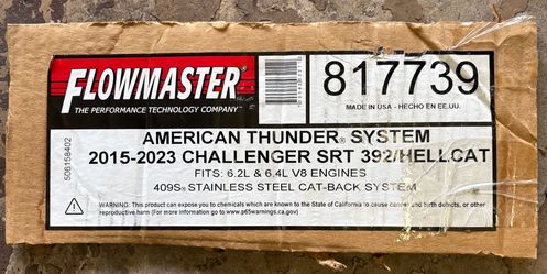 Flowmaster American Thunder 3” cat-back exhaust. 15~23 Dodge Challenger 392/Hellcat