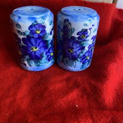 3 Inch Handmade Hand Painted Ceramic Greek Salt/Pepper Shaker Set Imported From Greece
