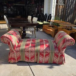 Floral Upholstered Window Bench