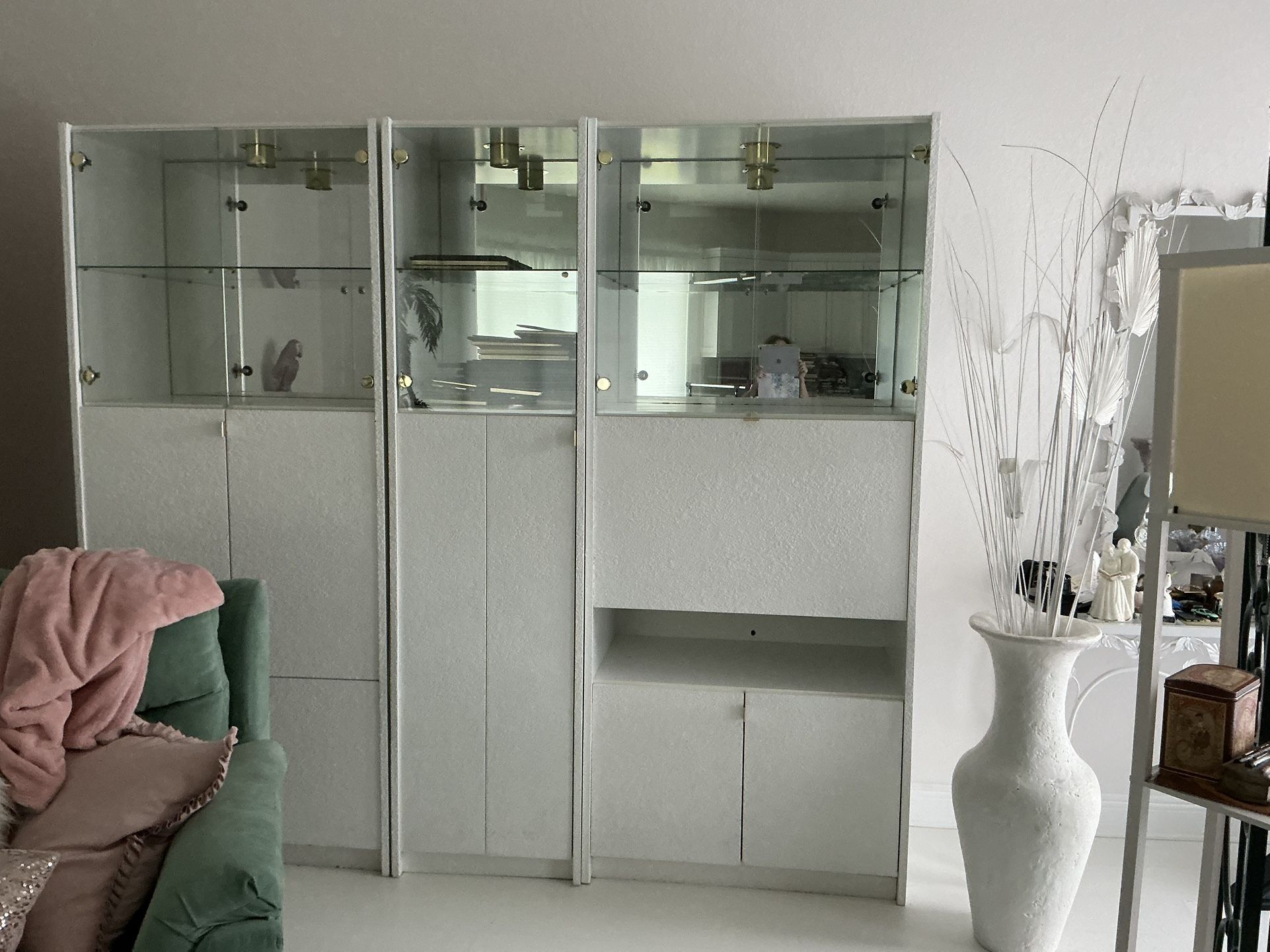 Wall Unit Lighted Faux Stone