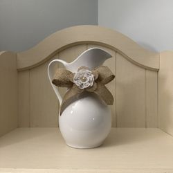 White Ceramic Pitcher Decor 