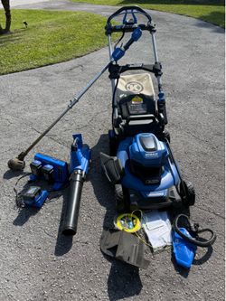 Kobalt Self Propelled Mower, Leaf Blower, Trimmer