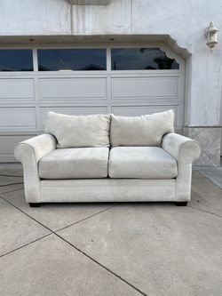 Living Spaces White Fabric Sofa - FREE LOCAL DELIVERY