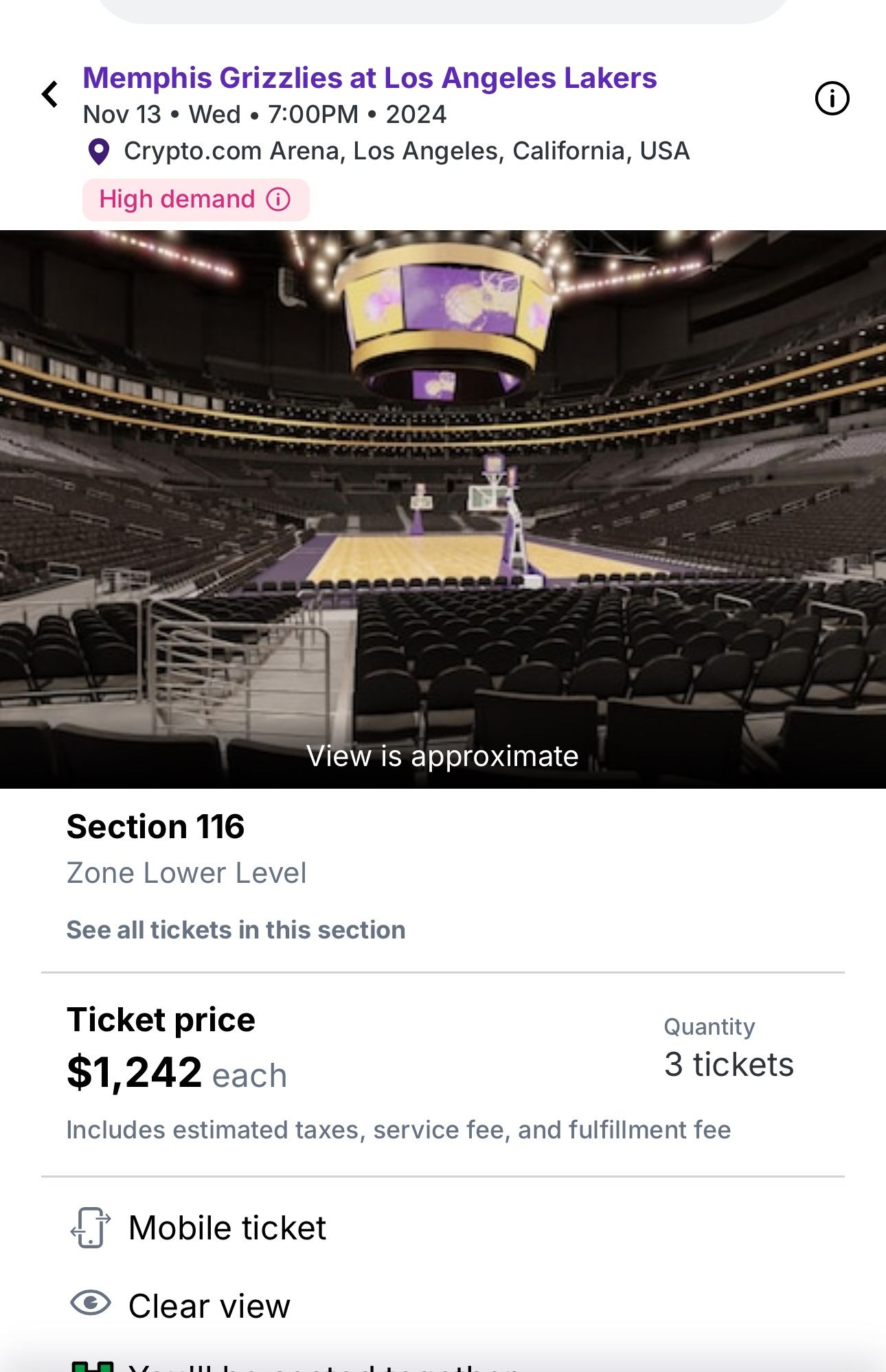 2 Lakers Tickets W Parking Pass