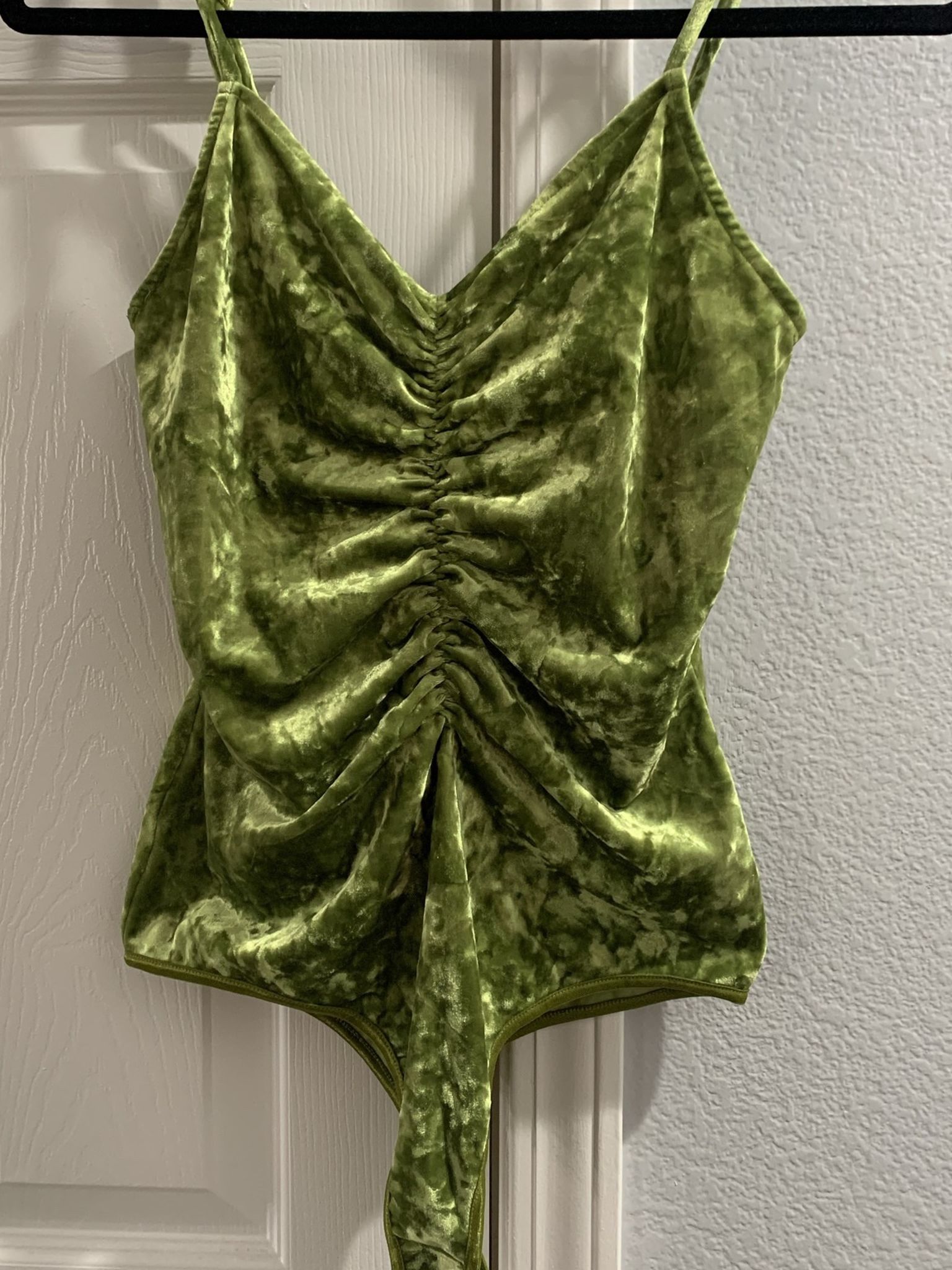 Green Velvet Bodysuit