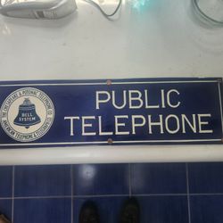 Early 1900s Bell System Porcelain Telephone  Sign