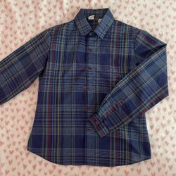 plaid tartan button up long sleeve shirt