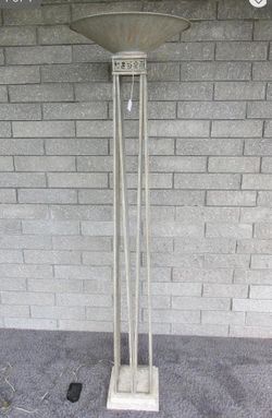 Torchiere Floor Lamp with Travertine Base