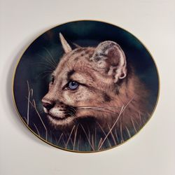 Princeton Gallery Cougar Cub Plate Cubs of the Big Cats Collection 