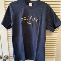 Noah Embroidered Core Logo Tee Navy