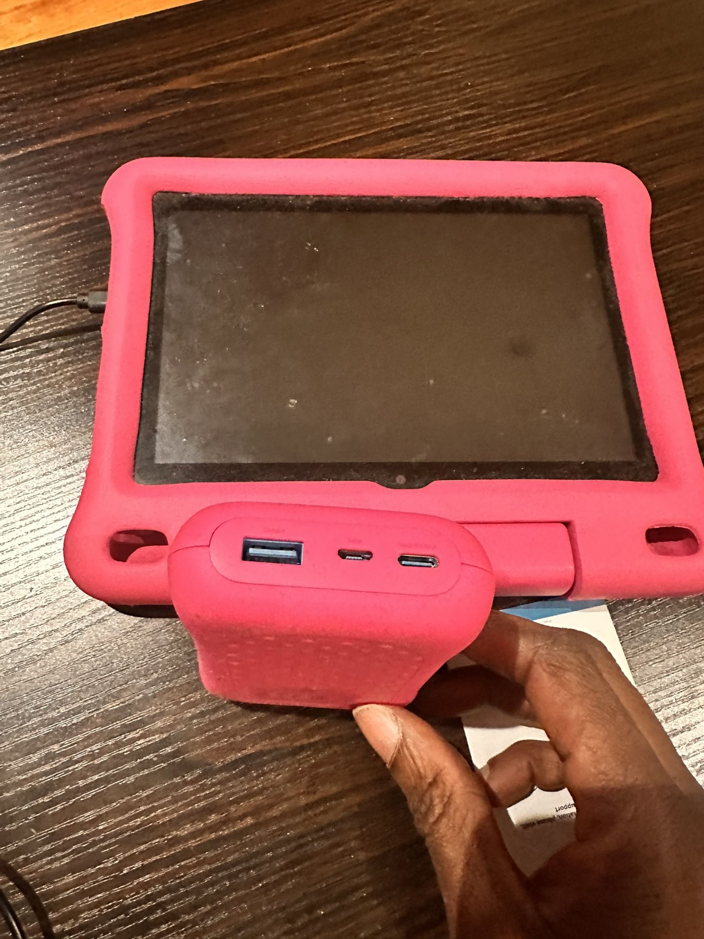 Kids Durable Pink Tablet And portable Charger