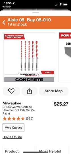 Milwaukee Carbide Hammer Drill Bits