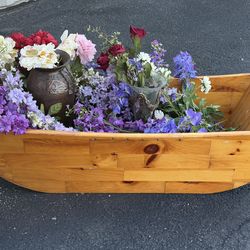 Large Wooden Dough Bowl Farmhouse Rustic Decor
