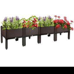 Garden Planting Box With Draining System 