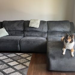 Dual Power Reclining Couch // Grey