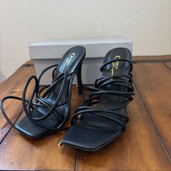 Black Lace Up Heels 