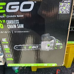 New Ego 16” Battery Operated Cordless Chainsaw With Battery And Charger 