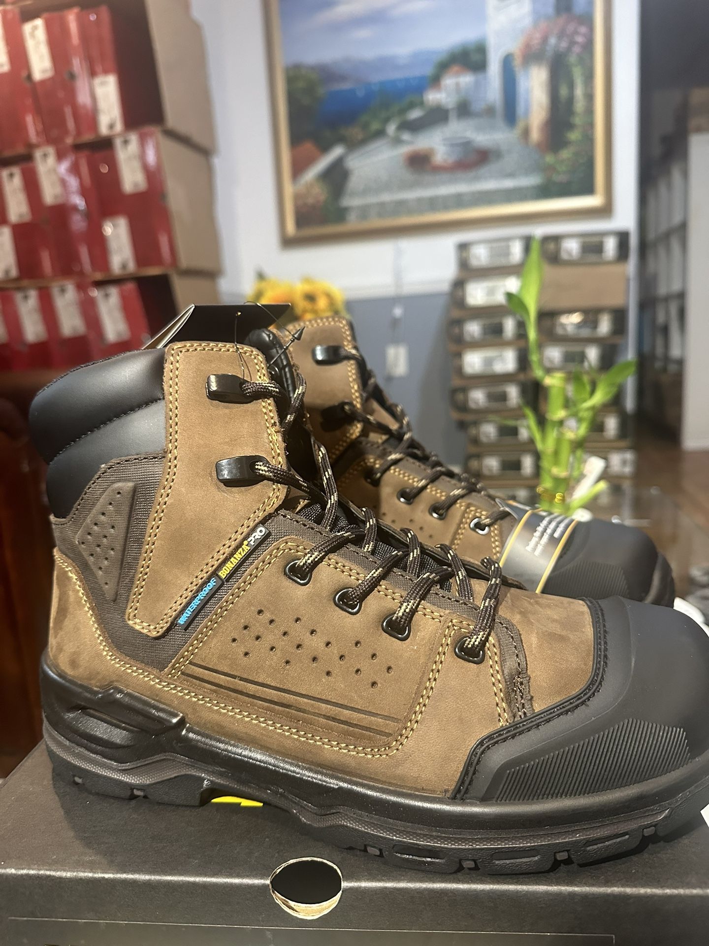 WORK BOOTS 🥾// BONANZA PRO // Waterproof 💦oil Resistant//electrical Hazard// Puncture Resistant // ‼️Delivery 🚚 Available ‼️